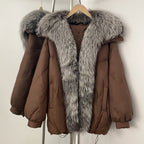 OFTBUY New Autumn Winter Thickened Warm Clothes Women Loose Big Real Fox Fur Goose Down Coat Female Natural Fur Puffer Jacket