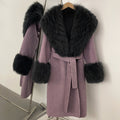 OFTBUY Long Wool Coat Female New Autumn Winter Real Fox Fur Top Clothes Women Thick Warm Natural Fur Double-sided Woolen Jacket