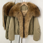 OFTBUY New Winter Warm Thickened Clothing Female Natural Fur Puffer Jacket Women's Dcuk Down Coat with Big Real Fox Fur Collar