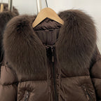 OFTBUY Designer Real Fox Fur Duck Down Jacket Female New Warm Thicken Autumn Winter Coat Women Zipper Reality Fur Puffer Clothes