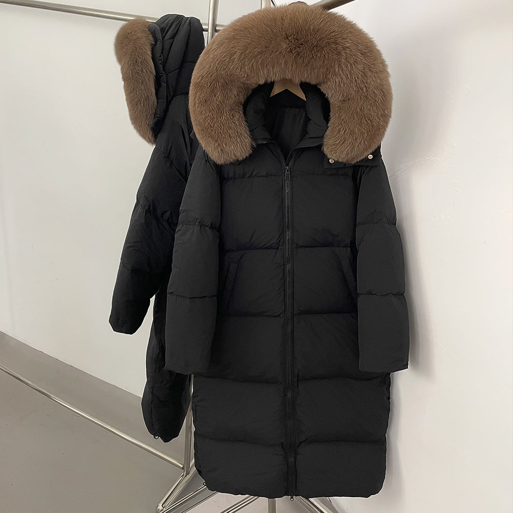 OFTBUY Duck Down Warm Windproof Puffer Coat New Women's Long Hooded Down Jacket Real Fur Collar Winter Thickened Parka Outerwear