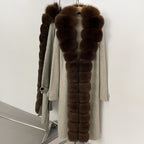 OFTBUY Elegant Fashion Outerwear Female New Women's Knit Long Coat with Full Real Fox Fur Warm Winter Natural Fur Collar Sweater