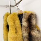 OFTBUY Spelling Sleeveless Real Raccoon Fur Waistcoat Jacket Women Fashion Thick Warm Outwaer Natural Fox Fur Vest Coat Female