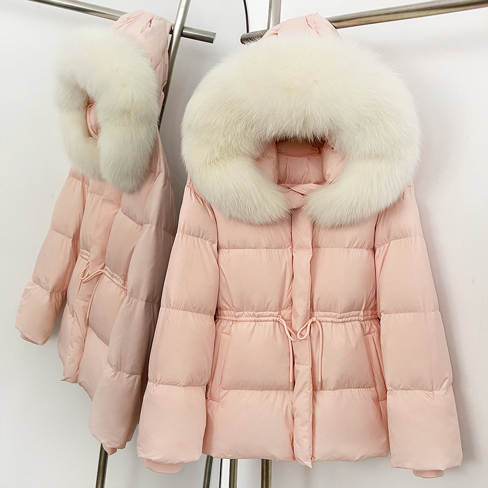 OFTBUY Hooded Long Sleeves Real Fur Duck Down Coat Female New Autumn Winter Warm Clothes Women Natural Fox Fur Puffer Jacket