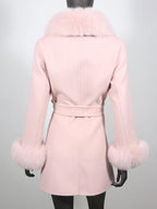 OFTBUY Double-sided Wool Coat Female New Autumn Winter Real Fox Fur Clothes Women Detachable Fur Cuffs Woolen Cashmere Jacket