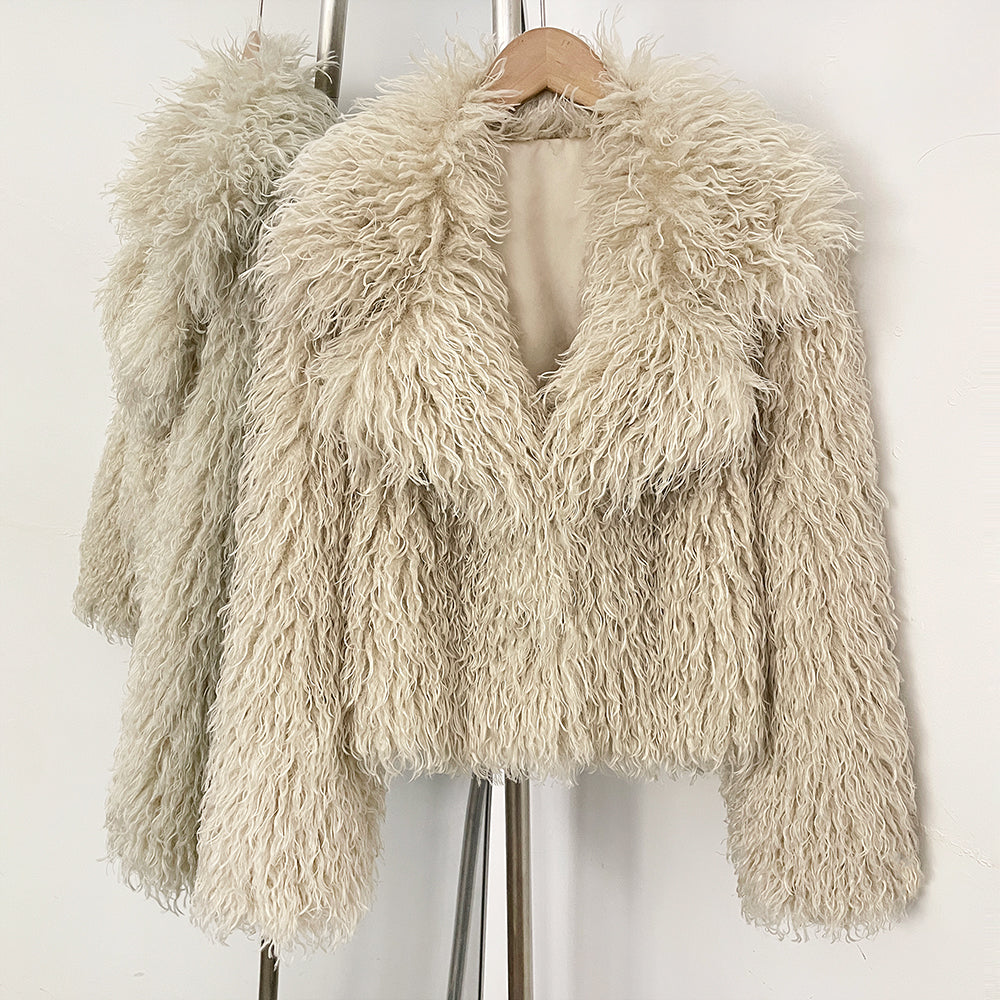 OFTBUY Warm Thicken Luxury Outerwear New Winter Clothes Female Women's Cozy Faux Mongolian Fur Short Coat Teddy Faux Fur Jacket