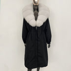 OFTBUY New Zipper Autumn Winter Clothes Women Natural Fox Fur Collar Goose Down Coat Long Warm Thickened Real Fur Puffer Jacket