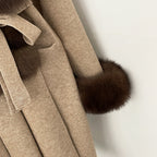 OFTBUY Fashion Warm Belt Real Fox Fur Cardigan New Natural Fur Collar Long Knit Jacket Women Atrumn Winter Top Clothing Female