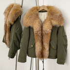 OFTBUY Warm Big Natural Fox Fur Collar Down Coat New Autumn Winter Clothing Women Waterproof Safai Real Fur Puffer Jacket Female