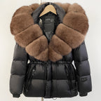 OFTBUY Big Real Fox Fur Coat Autumn Winter Clothes Women Warm Natural Fur White Goose Duck Jacket Female Hooded Puffer Jacket