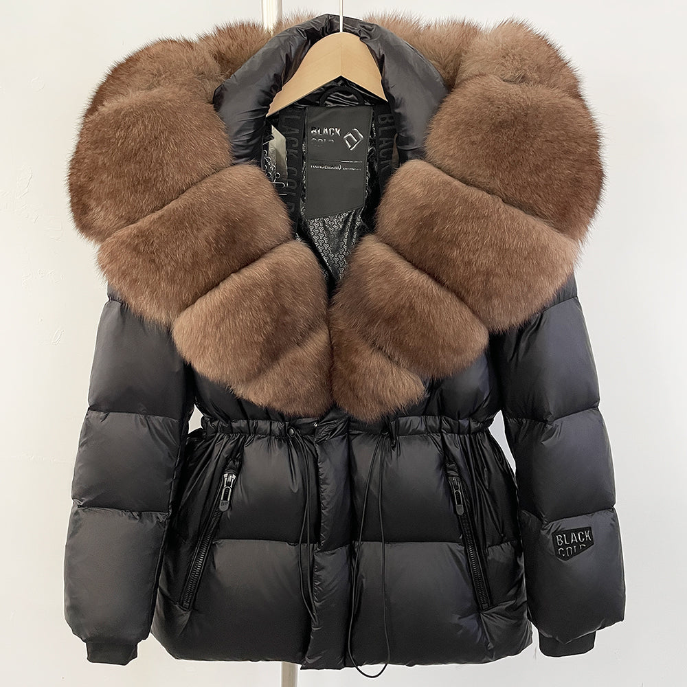 OFTBUY Big Real Fox Fur Coat Autumn Winter Clothes Women Warm Natural Fur White Goose Duck Jacket Female Hooded Puffer Jacket