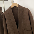 OFTBUY Elegant Warm Outerwear Women's Luxury Double-Faced Wool Jacket Winter Open Front Pocket Real Fox Fur Cuffs Woolen Coat