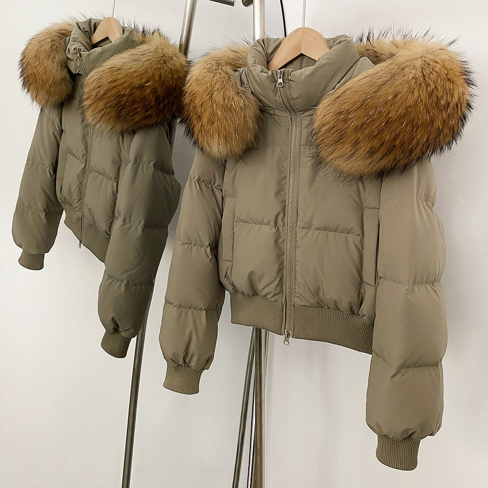 OFTBUY New Winter Short Hooded Top Down Clothes Women Fashion Natural Fox Fur Duck Down Coat Thickened Warm Puffer Jacket Female