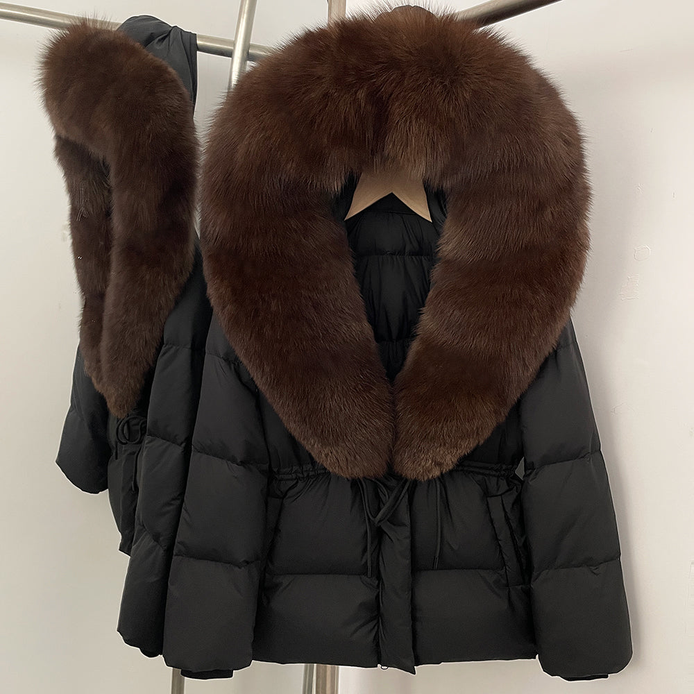 OFTBUY Big Real Fox Fur Collar Duck Down Coat Female New Winter Hooded Warm Down Clothes Women Natural Raccoon Fur Puffer Jacket