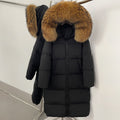 OFTBUY Duck Down Warm Windproof Puffer Coat New Women's Long Hooded Down Jacket Real Fur Collar Winter Thickened Parka Outerwear