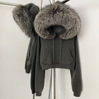 OFTBUY Casual Y2K Hoodie Real Fox Fur Collar Thickened Streetwear Hiphop Hoodie Sweatshirt Vintage Rock Goth Loose Punk Jacket