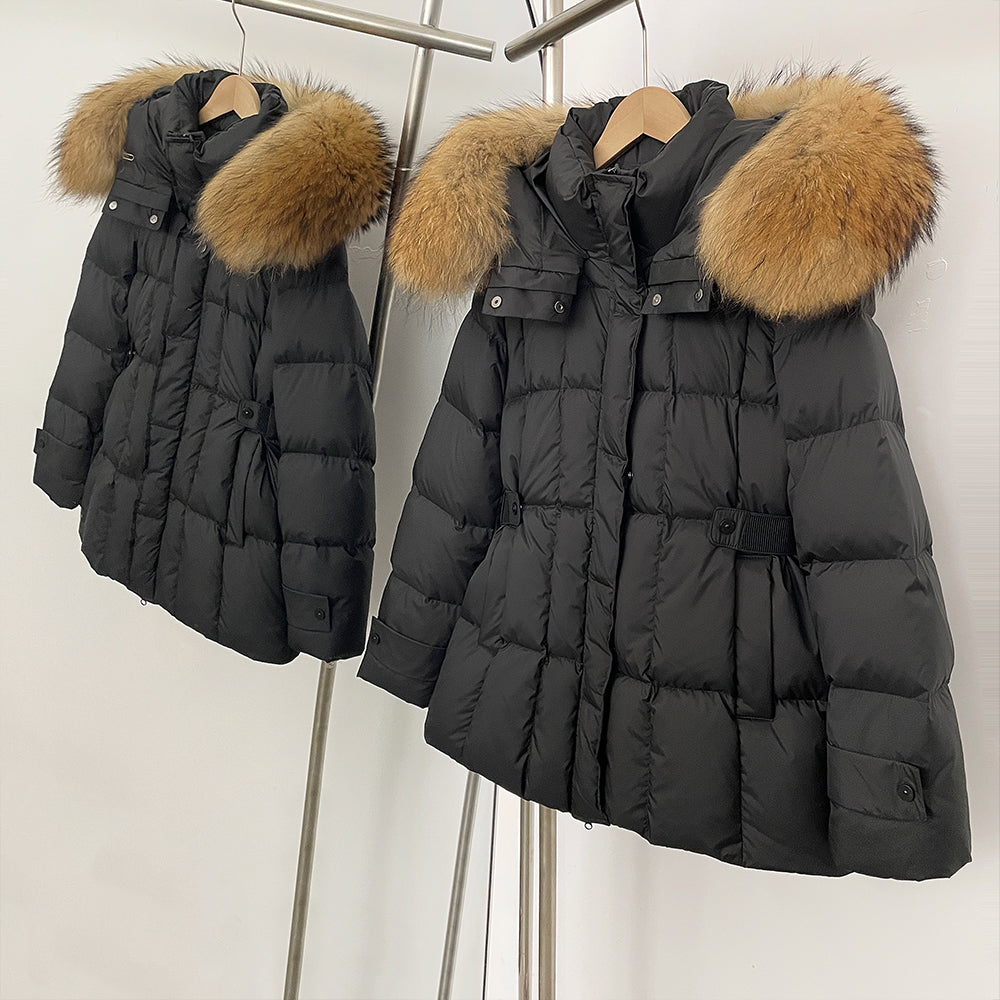 OFTBUY New Winter Hooded Slim Top Clothes Women Fashion Thick Warm Real Fox Fur Duck Down Coat Femlae Natural Fur Puffer Jacket