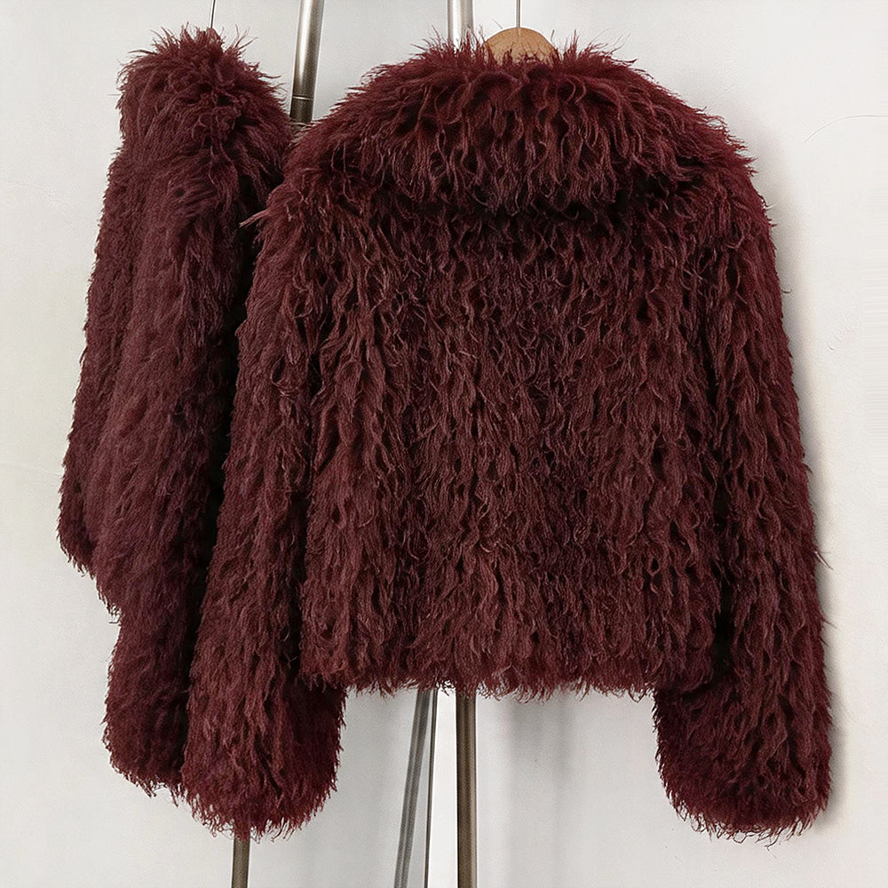 OFTBUY Warm Thicken Luxury Outerwear New Winter Clothes Female Women's Cozy Faux Mongolian Fur Short Coat Teddy Faux Fur Jacket