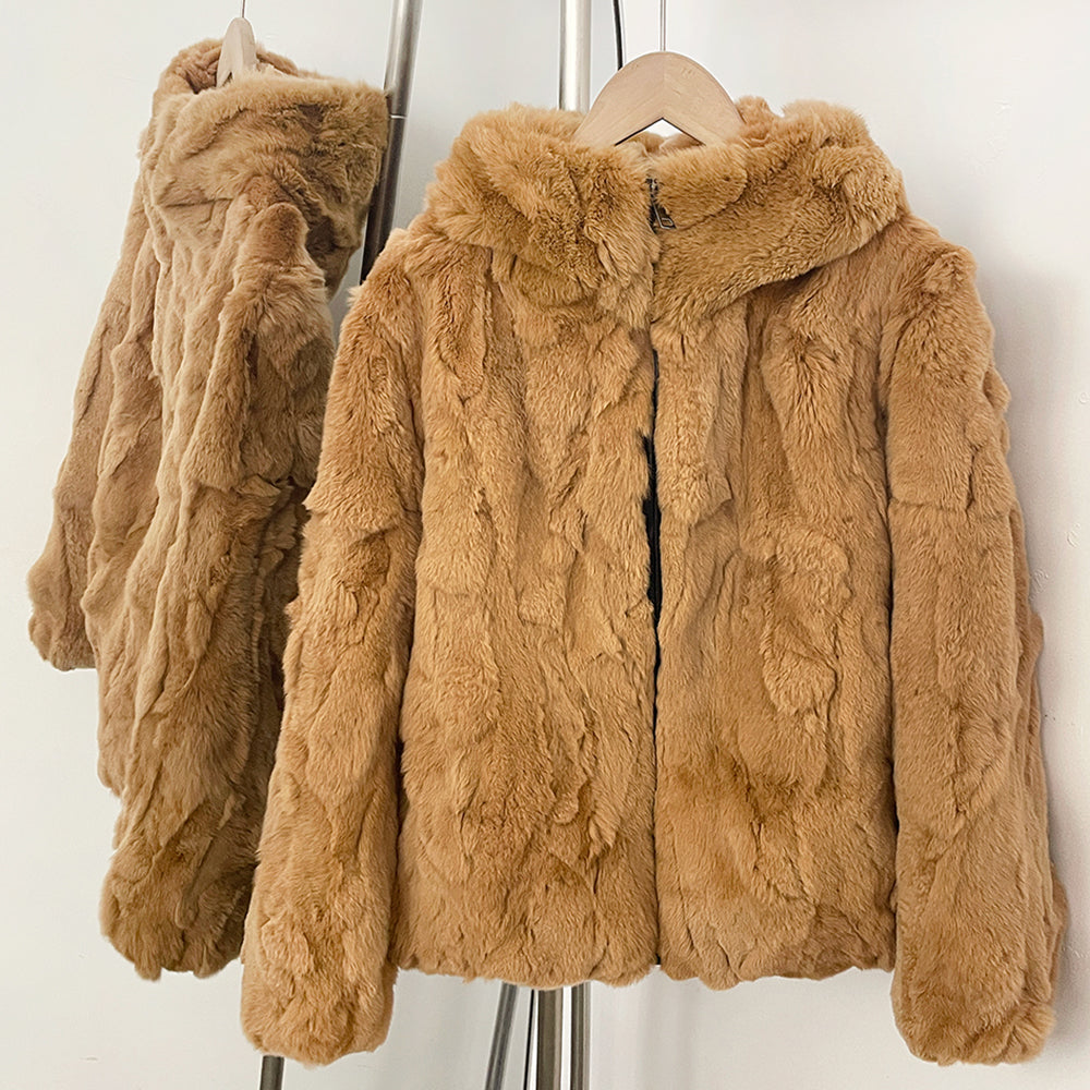 OFTBUY Women's Real Rex Rabbit Fur Vest Stand Collar Zipper Natural Fur Waistcoat Female New Autumn Winter Luxury Outerwear Lady