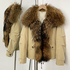 OFTBUY Warm Big Natural Fox Fur Collar Down Coat New Autumn Winter Clothing Women Waterproof Safai Real Fur Puffer Jacket Female