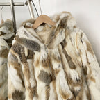 OFTBUY Hooded Zipper Natural Rabbit Fur Jacket Female New Fahsion Autumn Winter Clothes Women Thickened Warm Real Fur Coat Lady
