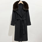 OFTBUY New Autumn Winter Long Clothing Women Natural Fur Woolen Jaket Female Fashion Warm Wool Coat with Real Fox Fur Collar