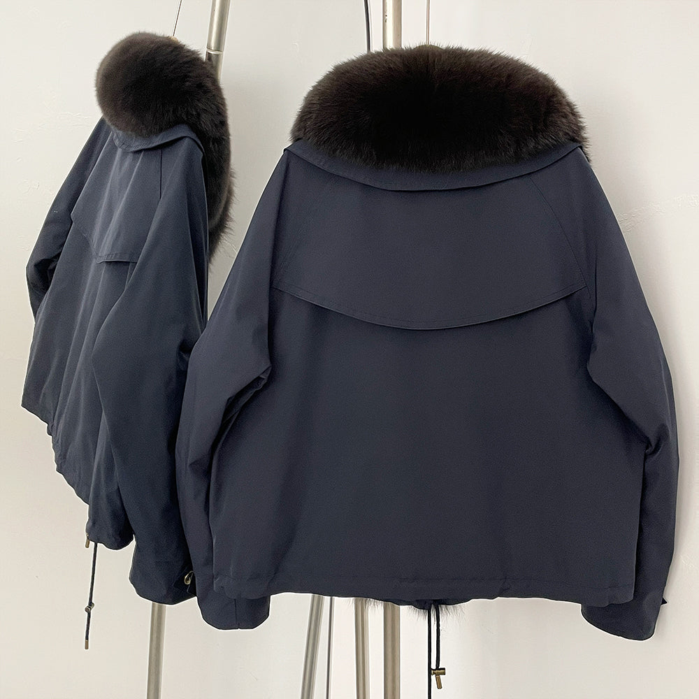 OFTBUY Down Jacket Women Real Fox Fur Collar Autumn Winter White Duck Down Coat Warm Puffer Jacket Female Waterproof  Feathers