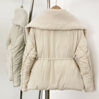 OFTBUY New Autumn Winter Clothes Women Luxury Big Collar White Duck Down Coat Female Lapel Sashes Thick Warm Puffer Jacket