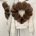 OFTBUY New Warm Thickened Autumn Winter Coat Women Short Real Fox Fur Duck Down Clothes for Women Natural Fur Puffer Coat Female