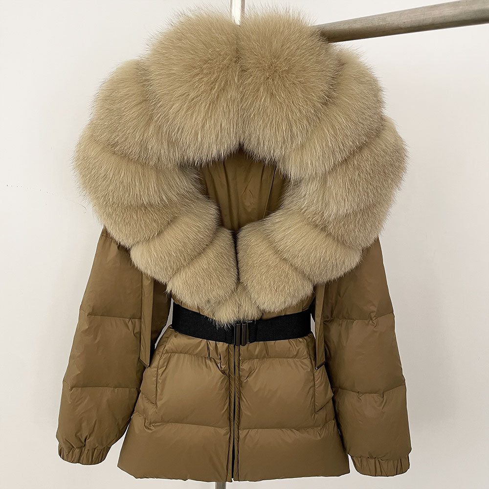 OFTBUY New Winter Clothing Puffer Jacket Women Parkas Waterproof Real Fox Fur Hooded Thick Warm 90% White Duck Down Coat Female