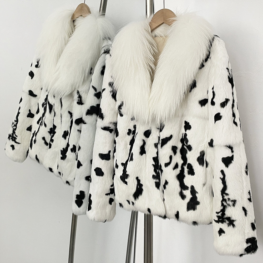 OFTBUY Thick Warm Real Rabbit Fur Jacket New Winter Top Clothes Women Long Sleeve Fox Fur Coat Luxury Style Streetwear Lady