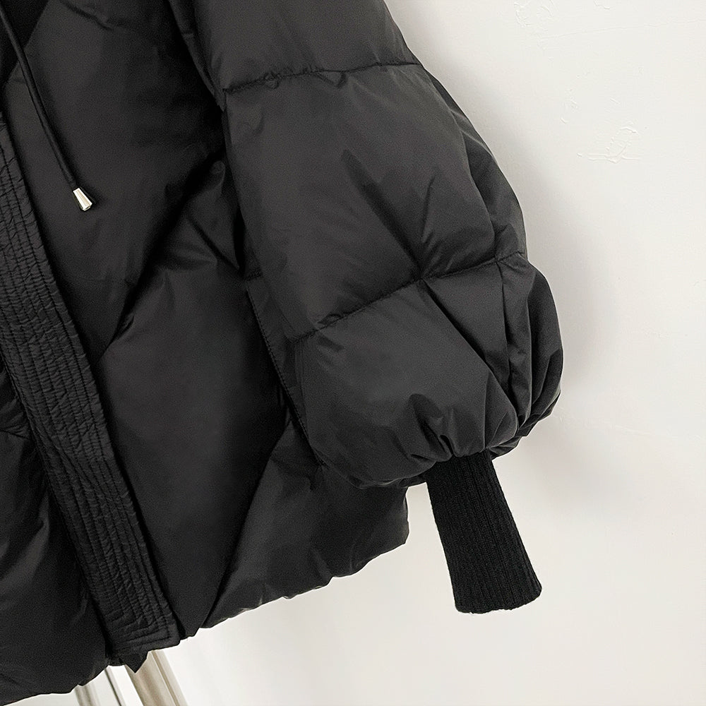 OFTBUY Thicken Warm Knitted Sleeve Coat New Winter Large Real Fur Hooded Puffer Jacket Women White Duck Down Mid Long Parka