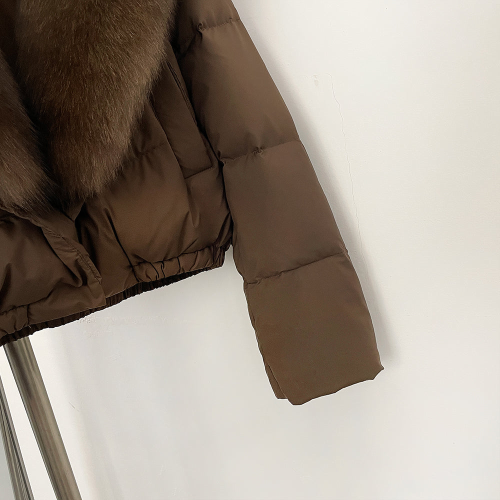 OFTBUY New Autumn Winter Thickened Warm Clothes Women Short Real Fox Fur Collar Down Coat Female Natural Fur Down Puffer Jacket