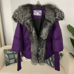 OFTUBY White Duck Down Jacket Winter Women Warm Loose Coat Natural Real Fox Fur Collar Thick Luxury Outerwear New Fashion