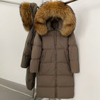 OFTBUY Duck Down Warm Windproof Puffer Coat New Women's Long Hooded Down Jacket Real Fur Collar Winter Thickened Parka Outerwear