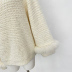 OFTBUY New Spring Autumn Light Top Clothes Female One-length Shoulder Pullovers Knitting Coat Women Real Fox Fur Knitted Sweater