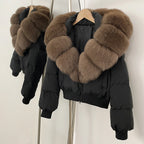 OFTBUY New Warm Thickened Autumn Winter Coat Women Short Real Fox Fur Duck Down Clothes for Women Natural Fur Puffer Coat Female