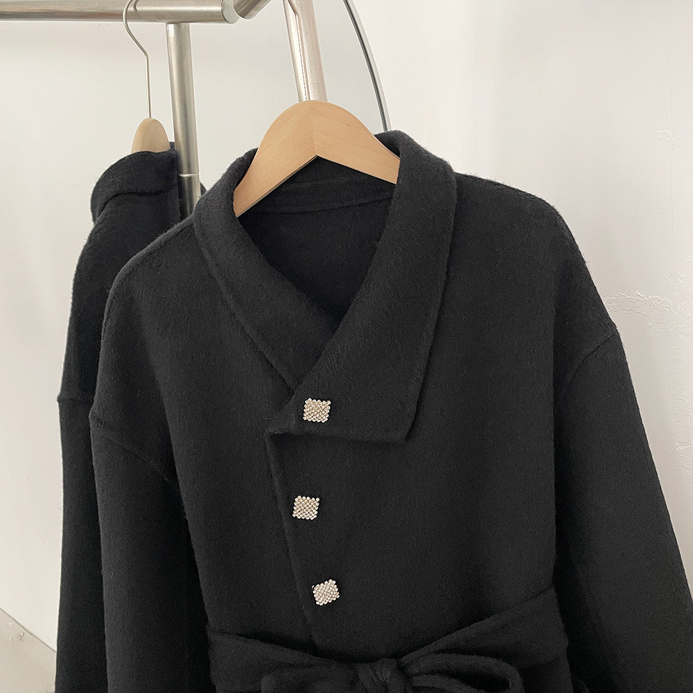 OFTBUY New Autumn Winter Top Clothes Women Fashion Warm Long Belt Wool Coat Female Natural Fox Fur Cashmere Woolen Jacket