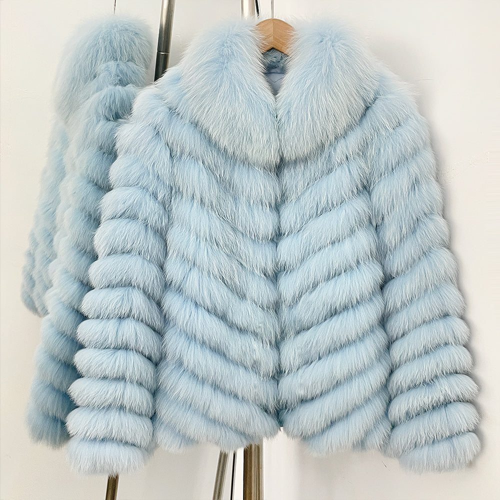 OFTBUY 2-in-1 Reversible Luxury Jacket - 100% Real Fox Fur Coat & Windproof Winter Parka