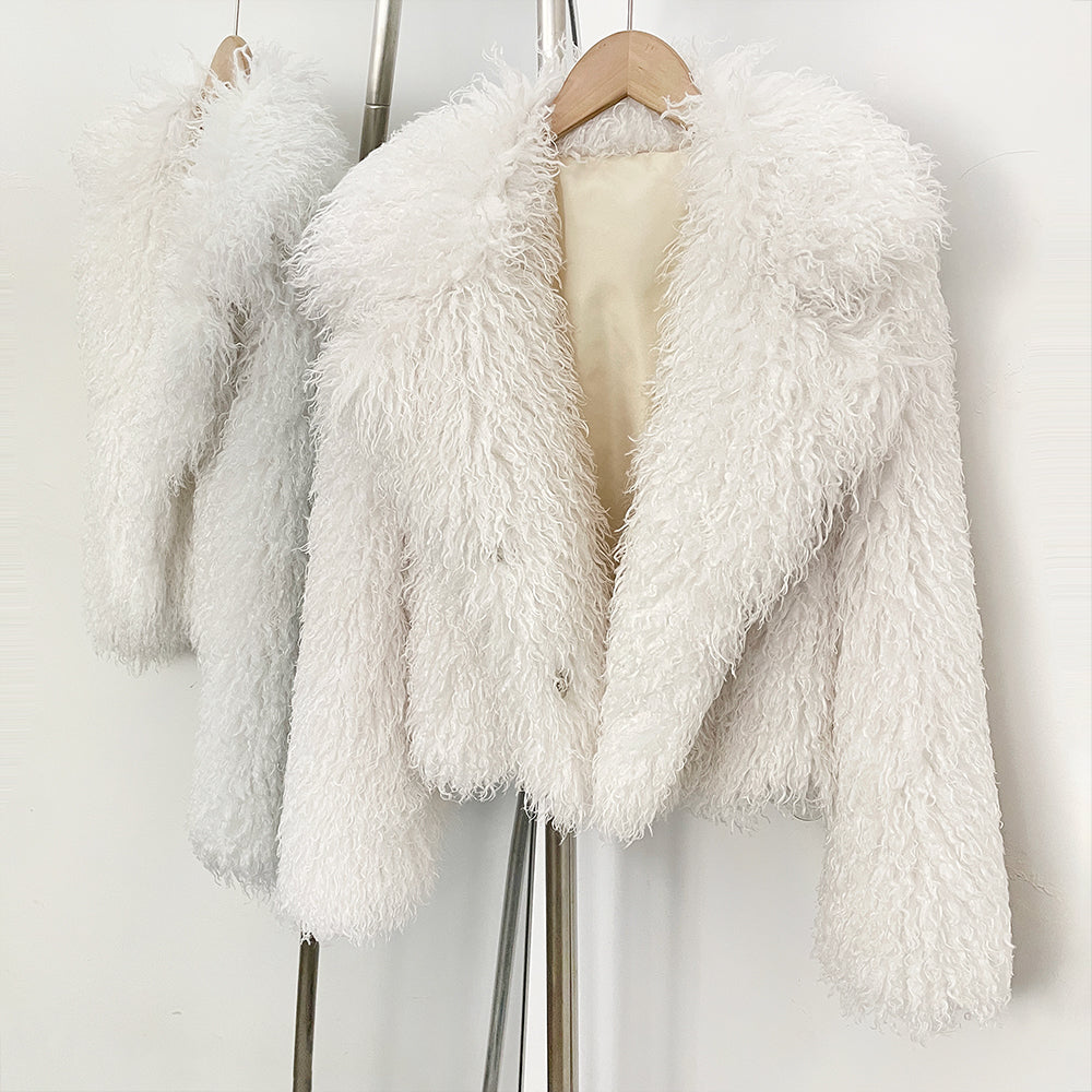 OFTBUY Warm Thicken Luxury Outerwear New Winter Clothes Female Women's Cozy Faux Mongolian Fur Short Coat Teddy Faux Fur Jacket