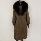 OFTBUY New Zipper Autumn Winter Clothes Women Natural Fox Fur Collar Goose Down Coat Long Warm Thickened Real Fur Puffer Jacket