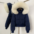 OFTBUY New Winter Short Hooded Top Down Clothes Women Fashion Natural Fox Fur Duck Down Coat Thickened Warm Puffer Jacket Female