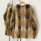 OFTBUY New Winter V-neck Top Clothes Female Luxury Real Mink Fur Warm Jacket Women Natural Fur Long Sleeves Coat Outerwear Lady