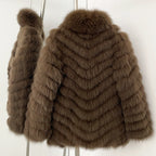 OFTBUY 2-in-1 Reversible Luxury Jacket - 100% Real Fox Fur Coat & Windproof Winter Parka