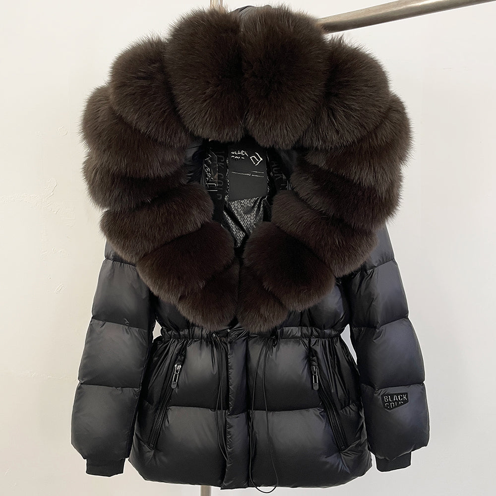 OFTBUY Big Real Fox Fur Coat Autumn Winter Clothes Women Warm Natural Fur White Goose Duck Jacket Female Hooded Puffer Jacket