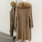 OFTBUY Woolen Coat Female Women's Luxury Double-Faced Wool Jacket Winter Oversize Real Fox Fur Double Breasted Elegant Outerwear