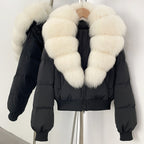 OFTBUY Knit Cuff Short Real Fox Fur Collar Duck Down Coat Female New Autumn Winter Clothes Women Genuine Fur Puffer Jacket