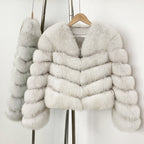 OFTBUY New Autumn Winter Clothing Warm Short Luxury Thick Black Natural Fox Fur Jacket Lady Fashion Real Raccoon Fur Coat Female