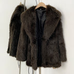OFTBUY New Autumn Winter Top Thickened Warm Clothing Women Fashion Faux Fur Coat Female Belt Black Fluffy Fake Fur Jacket Outerwear