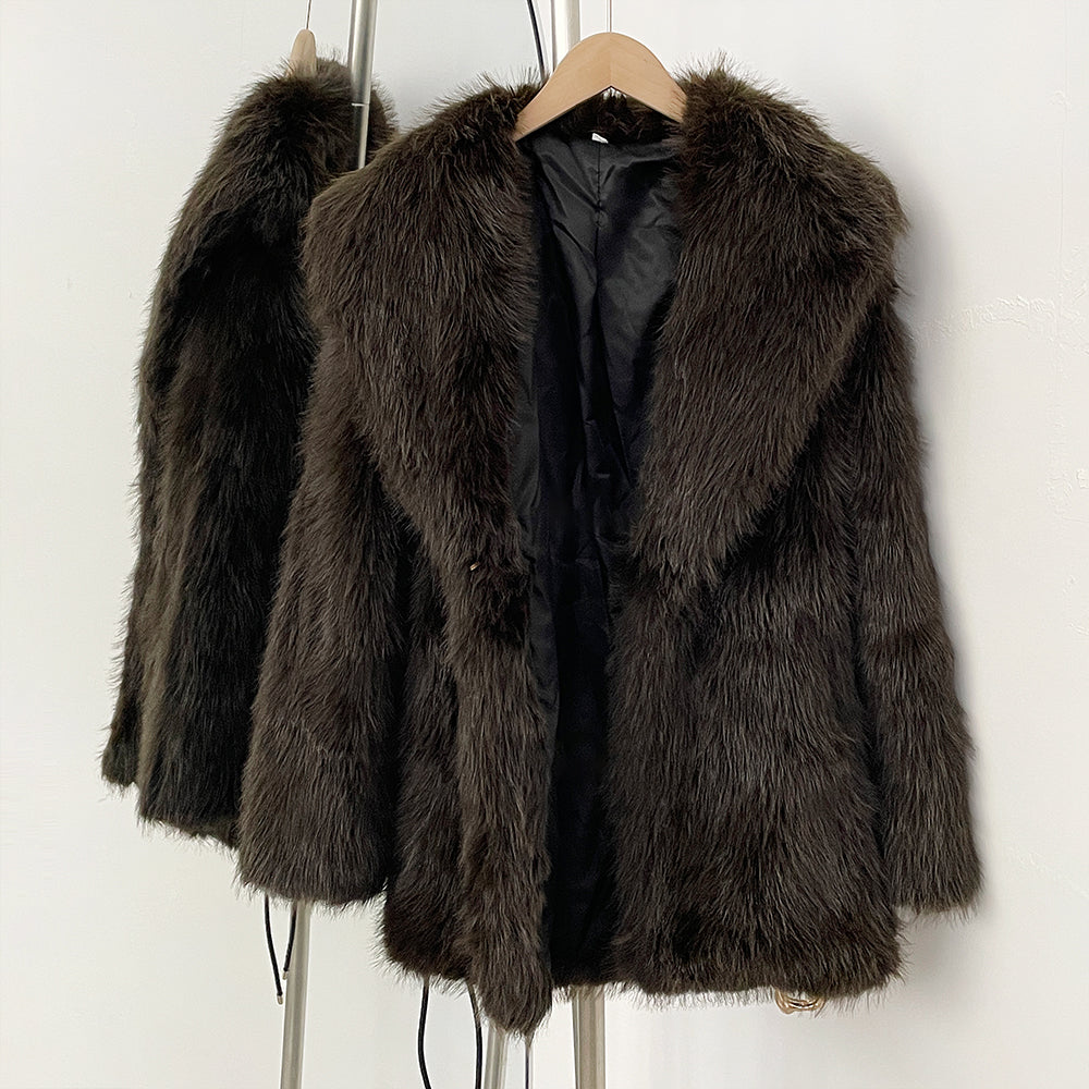 OFTBUY New Autumn Winter Top Thickened Warm Clothing Women Fashion Faux Fur Coat Female Belt Black Fluffy Fake Fur Jacket Outerwear